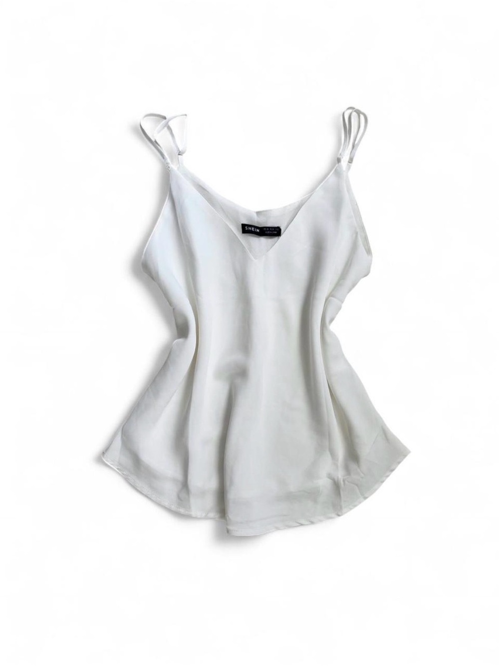 shein y2k white v-neck cami top size XS